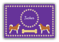 Thumbnail for Personalized Dogs Canvas Wrap & Photo Print XIV - Purple Background - Akita Inu - Front View