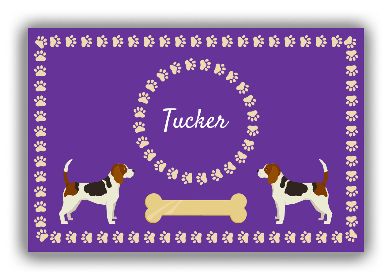 Personalized Dogs Canvas Wrap & Photo Print XIV - Purple Background - Beagle - Front View