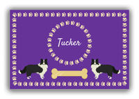 Thumbnail for Personalized Dogs Canvas Wrap & Photo Print XIV - Purple Background - Border Collie - Front View