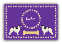 Thumbnail for Personalized Dogs Canvas Wrap & Photo Print XIV - Purple Background - Borzoi - Front View