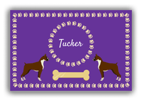Thumbnail for Personalized Dogs Canvas Wrap & Photo Print XIV - Purple Background - Boxer - Front View