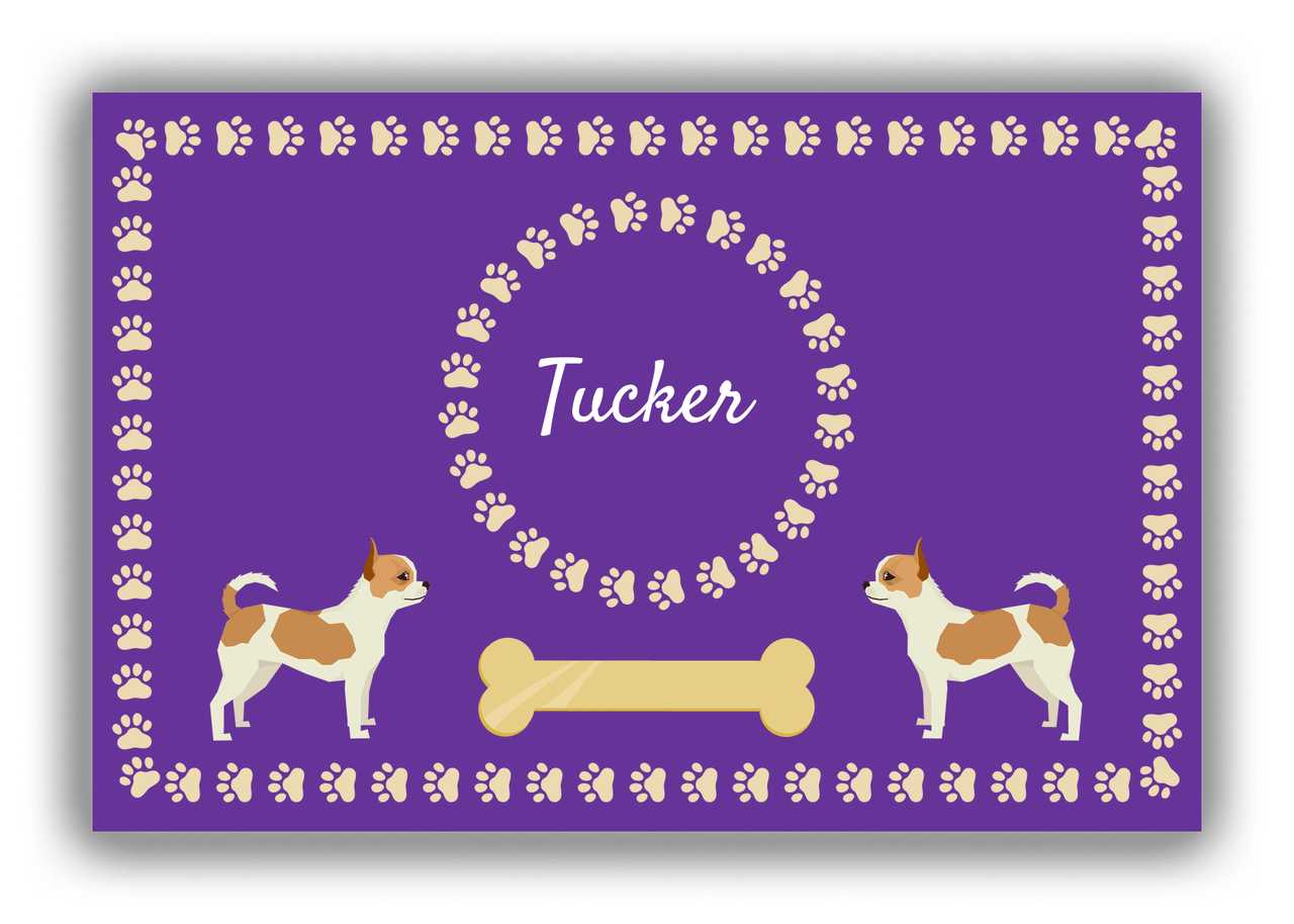 Personalized Dogs Canvas Wrap & Photo Print XIV - Purple Background - Chihuahua - Front View