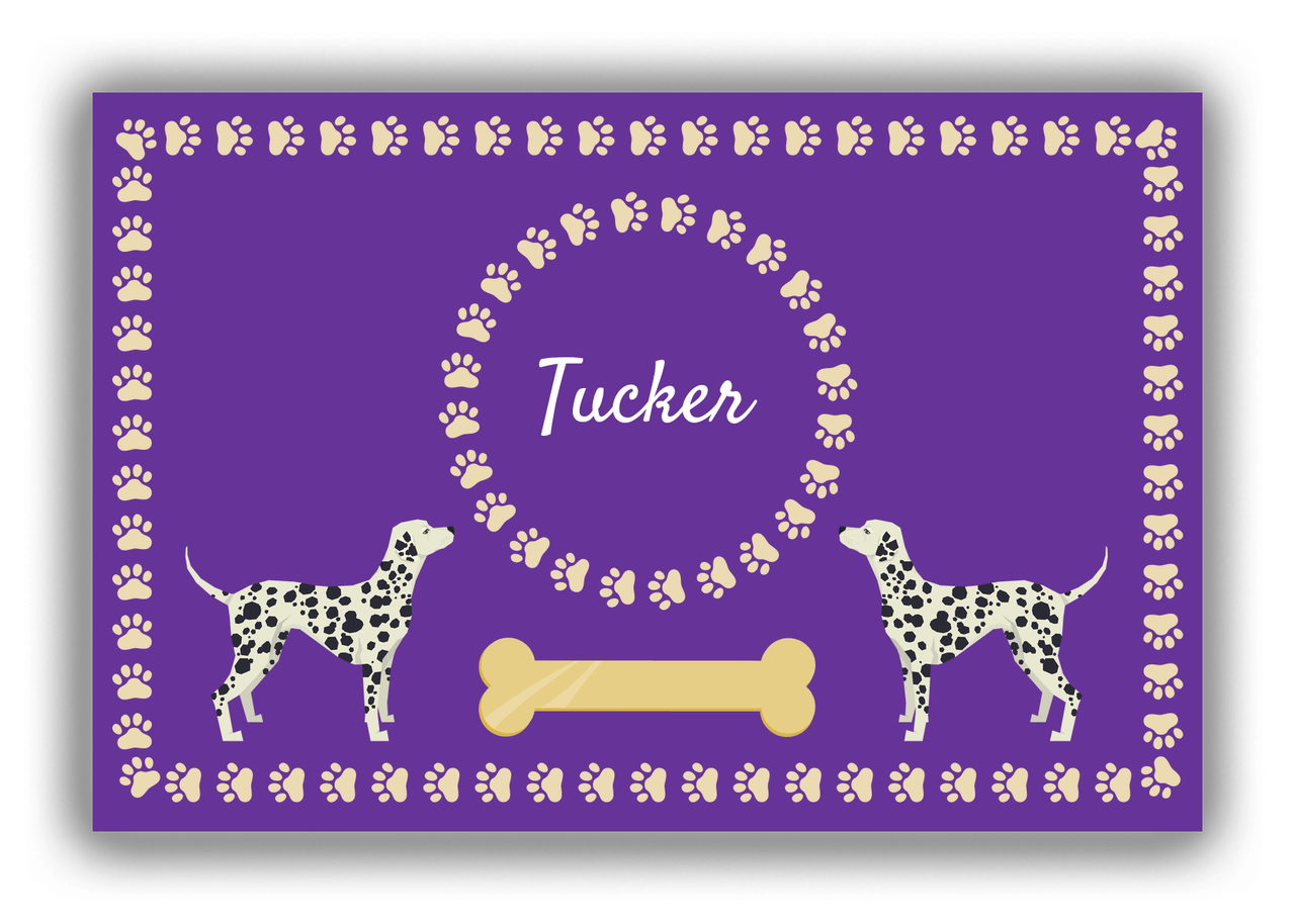 Personalized Dogs Canvas Wrap & Photo Print XIV - Purple Background - Dalmatian - Front View
