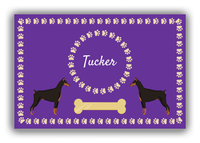 Thumbnail for Personalized Dogs Canvas Wrap & Photo Print XIV - Purple Background - Doberman - Front View