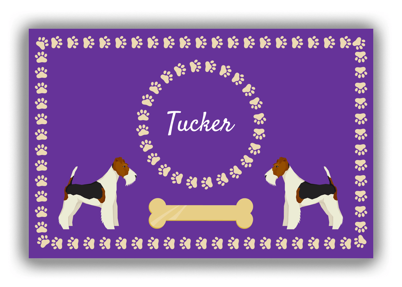 Personalized Dogs Canvas Wrap & Photo Print XIV - Purple Background - Fox Terrier - Front View