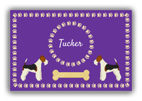 Thumbnail for Personalized Dogs Canvas Wrap & Photo Print XIV - Purple Background - Fox Terrier - Front View