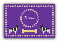 Thumbnail for Personalized Dogs Canvas Wrap & Photo Print XIV - Purple Background - French Bulldog - Front View