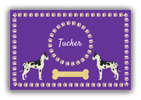 Thumbnail for Personalized Dogs Canvas Wrap & Photo Print XIV - Purple Background - Great Dane - Front View