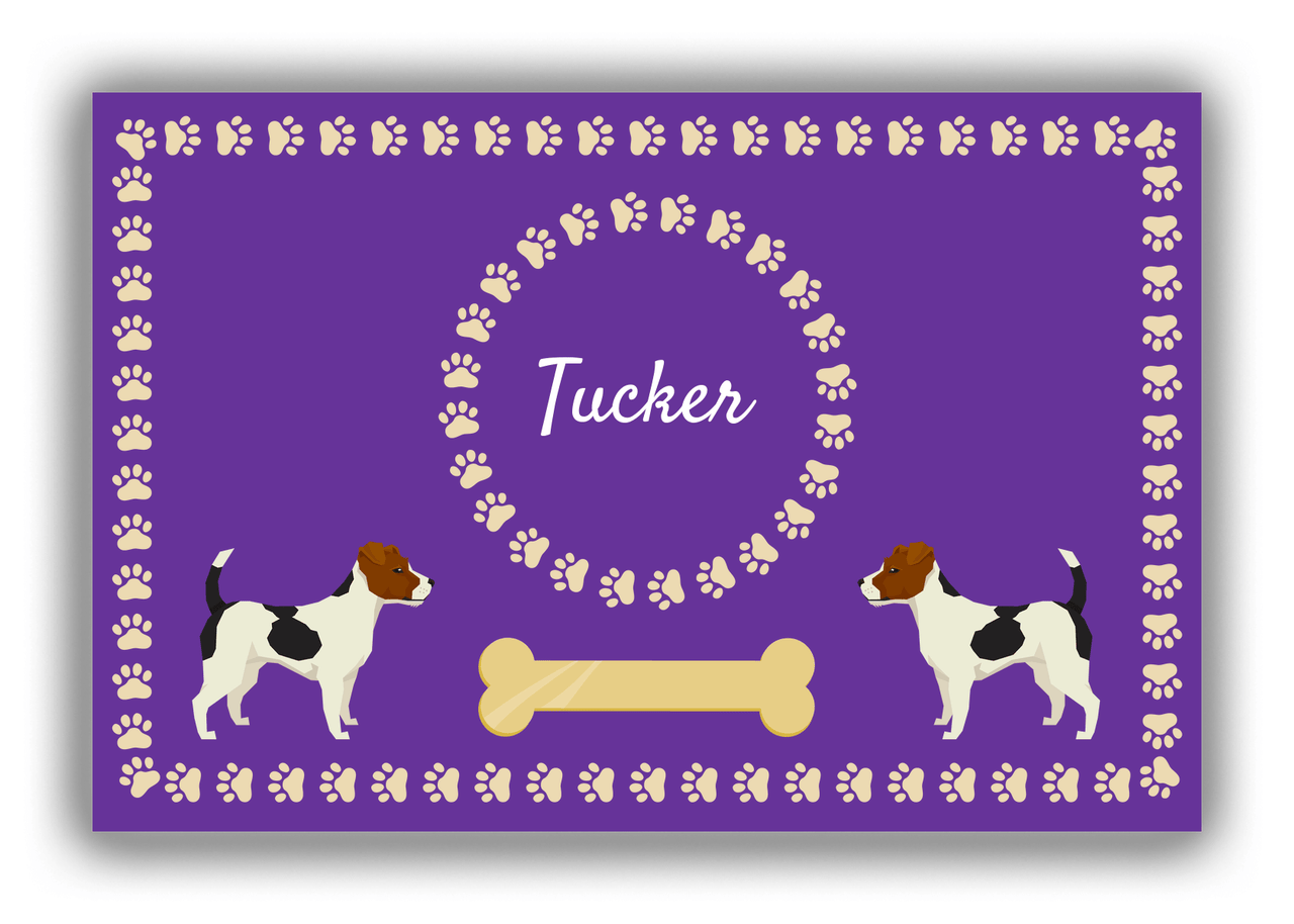 Personalized Dogs Canvas Wrap & Photo Print XIV - Purple Background - Jack Russell Terrier - Front View