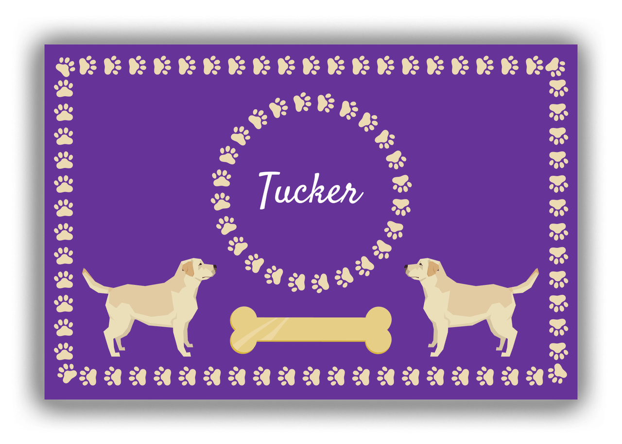 Personalized Dogs Canvas Wrap & Photo Print XIV - Purple Background - Labrador Retriever - Front View