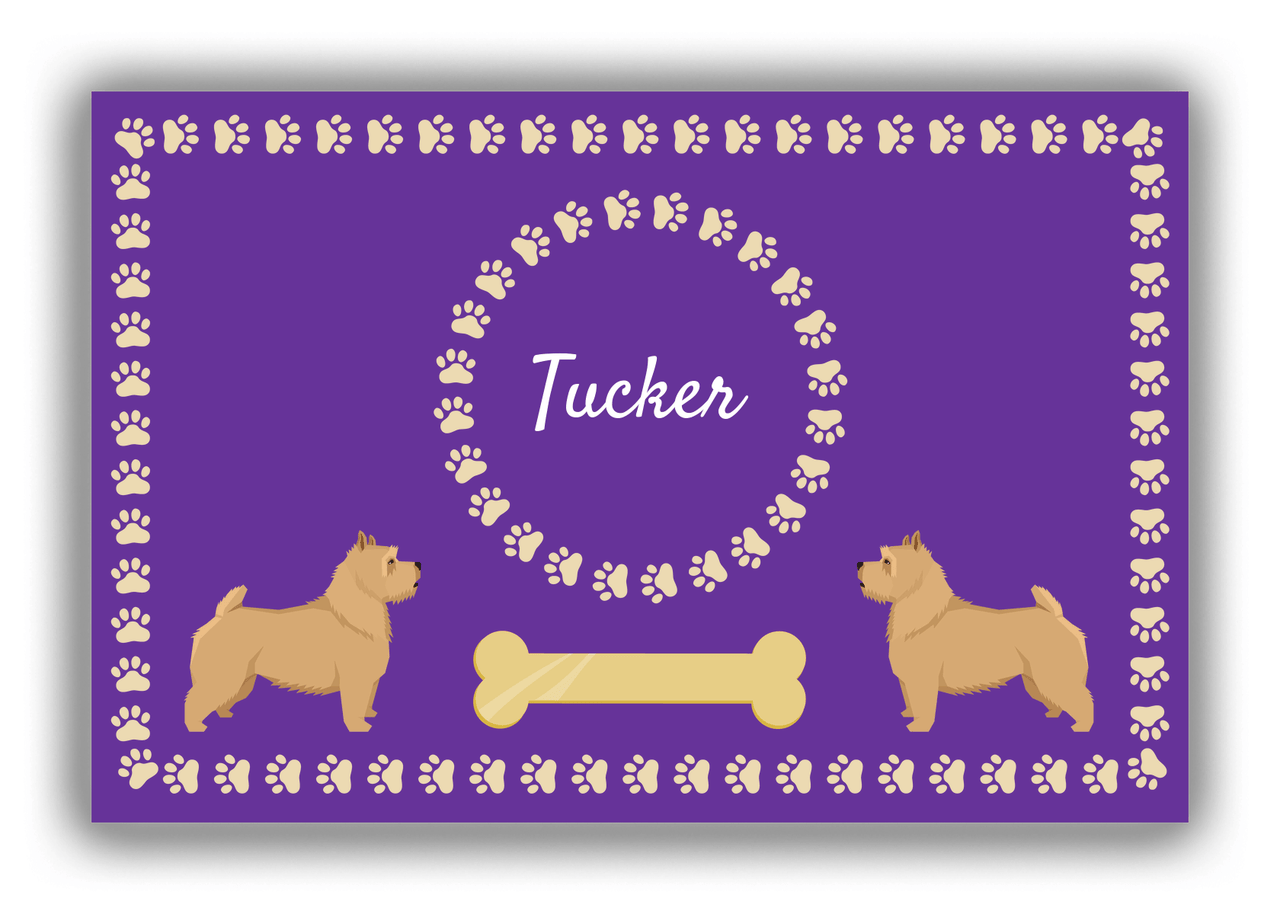 Personalized Dogs Canvas Wrap & Photo Print XIV - Purple Background - Norwich Terrier - Front View
