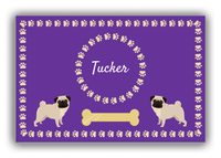 Thumbnail for Personalized Dogs Canvas Wrap & Photo Print XIV - Purple Background - Pug - Front View