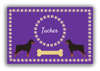 Thumbnail for Personalized Dogs Canvas Wrap & Photo Print XIV - Purple Background - Rottweiler - Front View