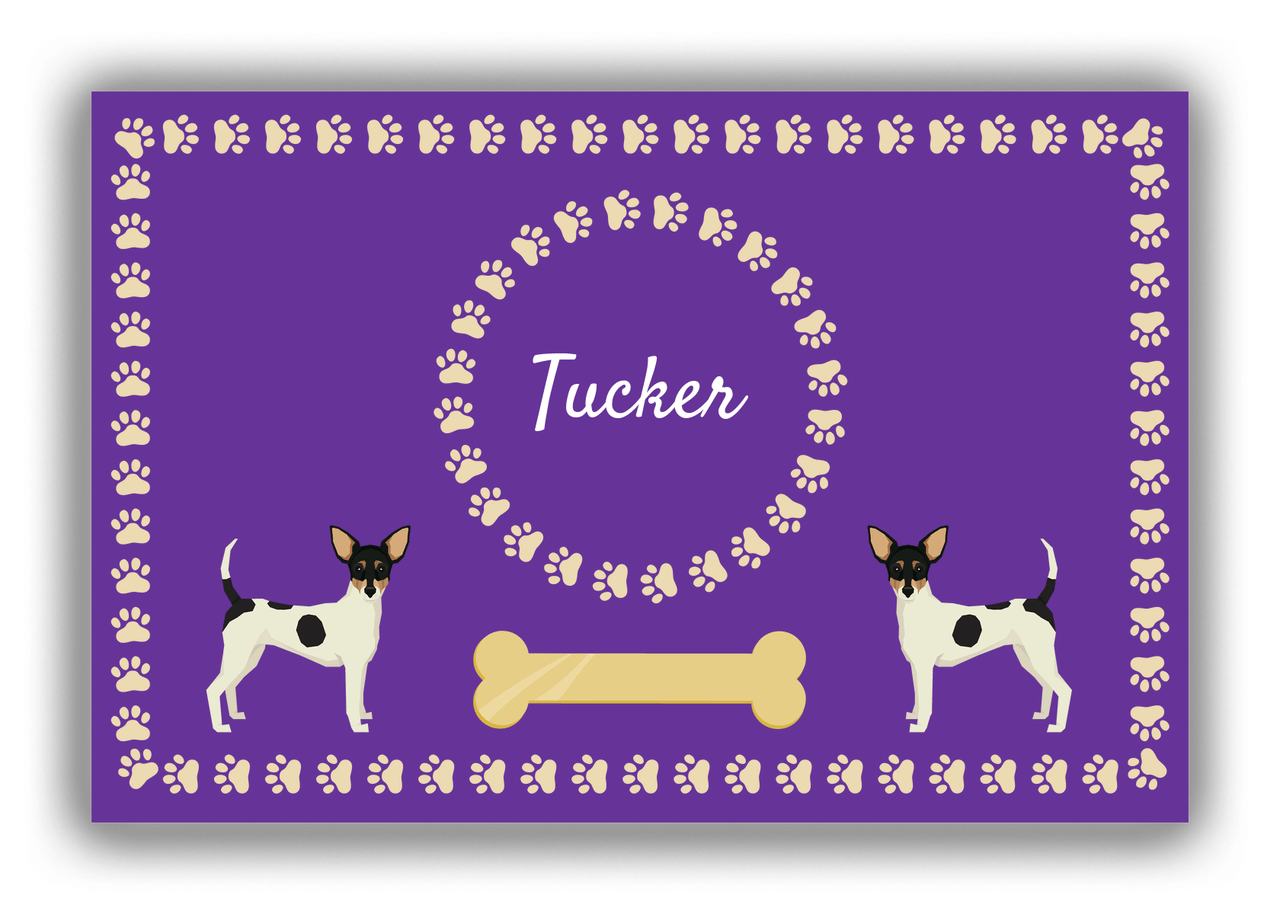 Personalized Dogs Canvas Wrap & Photo Print XIV - Purple Background - Toy Fox Terrier - Front View
