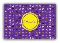 Thumbnail for Personalized Dogs Canvas Wrap & Photo Print XVII - Purple Background - Circle Nameplate - Front View