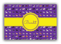 Thumbnail for Personalized Dogs Canvas Wrap & Photo Print XVII - Purple Background - Circle Ribbon Nameplate - Front View
