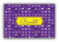 Thumbnail for Personalized Dogs Canvas Wrap & Photo Print XVII - Purple Background - Decorative Rectangle Nameplate - Front View