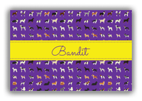 Thumbnail for Personalized Dogs Canvas Wrap & Photo Print XVII - Purple Background - Ribbon Nameplate - Front View