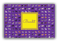 Thumbnail for Personalized Dogs Canvas Wrap & Photo Print XVII - Purple Background - Square Nameplate - Front View