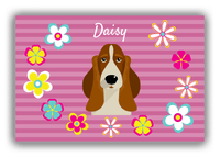 Thumbnail for Personalized Dogs Canvas Wrap & Photo Print XIX - Pink Background - Basset Hound - Front View