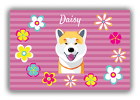 Thumbnail for Personalized Dogs Canvas Wrap & Photo Print XIX - Pink Background - Shiba Inu - Front View