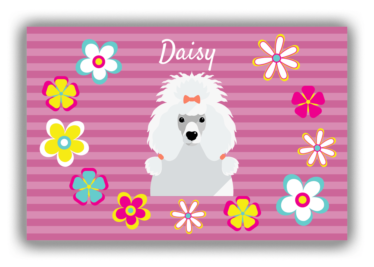 Personalized Dogs Canvas Wrap & Photo Print XIX - Pink Background - Poodle - Front View
