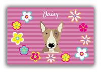 Thumbnail for Personalized Dogs Canvas Wrap & Photo Print XIX - Pink Background - Bull Terrier - Front View
