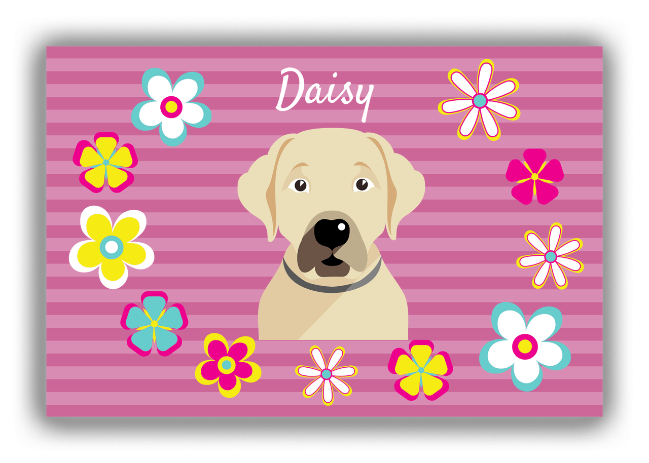 Personalized Dogs Canvas Wrap & Photo Print XIX - Pink Background - Labrador Retriever - Front View