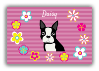 Thumbnail for Personalized Dogs Canvas Wrap & Photo Print XIX - Pink Background - Boston Terrier - Front View