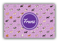 Thumbnail for Personalized Dogs Canvas Wrap & Photo Print XXI - Purple Background - Circle Nameplate - Front View