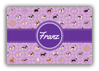 Thumbnail for Personalized Dogs Canvas Wrap & Photo Print XXI - Purple Background - Circle Ribbon Nameplate - Front View