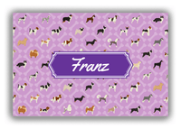 Thumbnail for Personalized Dogs Canvas Wrap & Photo Print XXI - Purple Background - Decorative Rectangle Nameplate - Front View