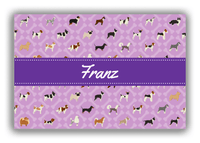 Thumbnail for Personalized Dogs Canvas Wrap & Photo Print XXI - Purple Background - Square Nameplate - Front View