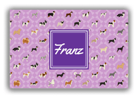 Thumbnail for Personalized Dogs Canvas Wrap & Photo Print XXI - Purple Background - Stamp Nameplate - Front View