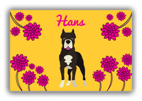 Thumbnail for Personalized Dogs Canvas Wrap & Photo Print XXIII - Yellow Background - American Staffordshire Terrier - Front View