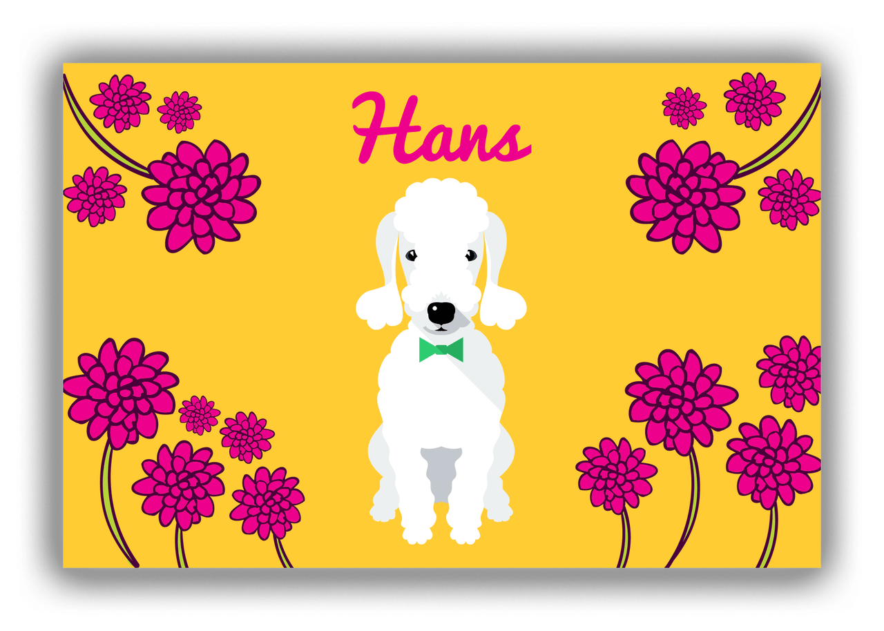 Personalized Dogs Canvas Wrap & Photo Print XXIII - Yellow Background - Bedlington Terrier - Front View