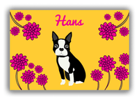 Thumbnail for Personalized Dogs Canvas Wrap & Photo Print XXIII - Yellow Background - Boston Terrier - Front View