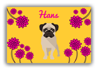 Thumbnail for Personalized Dogs Canvas Wrap & Photo Print XXIII - Yellow Background - Pug - Front View
