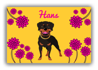 Thumbnail for Personalized Dogs Canvas Wrap & Photo Print XXIII - Yellow Background - Rottweiler - Front View