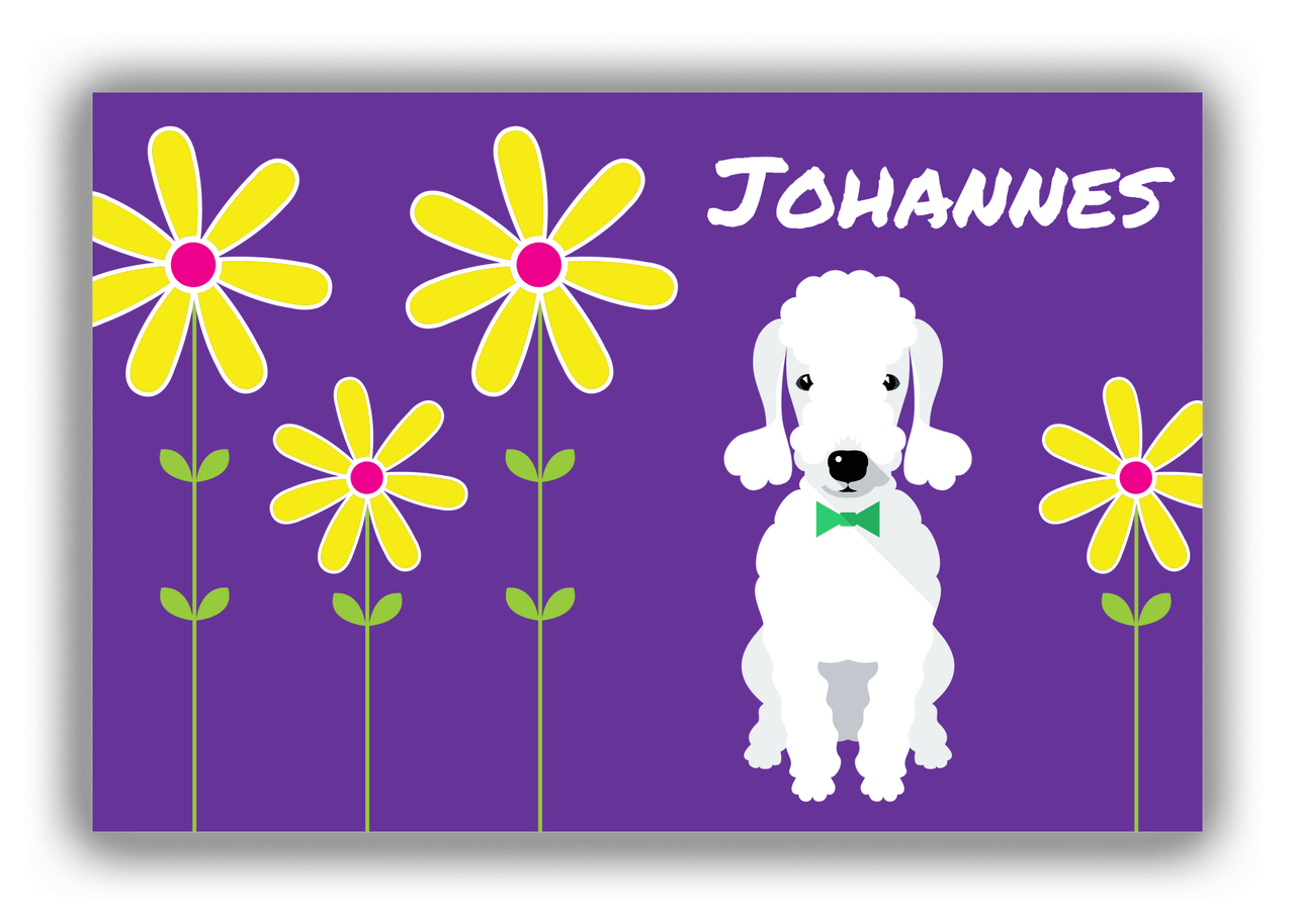 Personalized Dogs Canvas Wrap & Photo Print XXIV - Purple Background - Bedlington Terrier - Front View