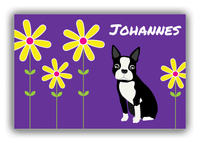 Thumbnail for Personalized Dogs Canvas Wrap & Photo Print XXIV - Purple Background - Boston Terrier - Front View