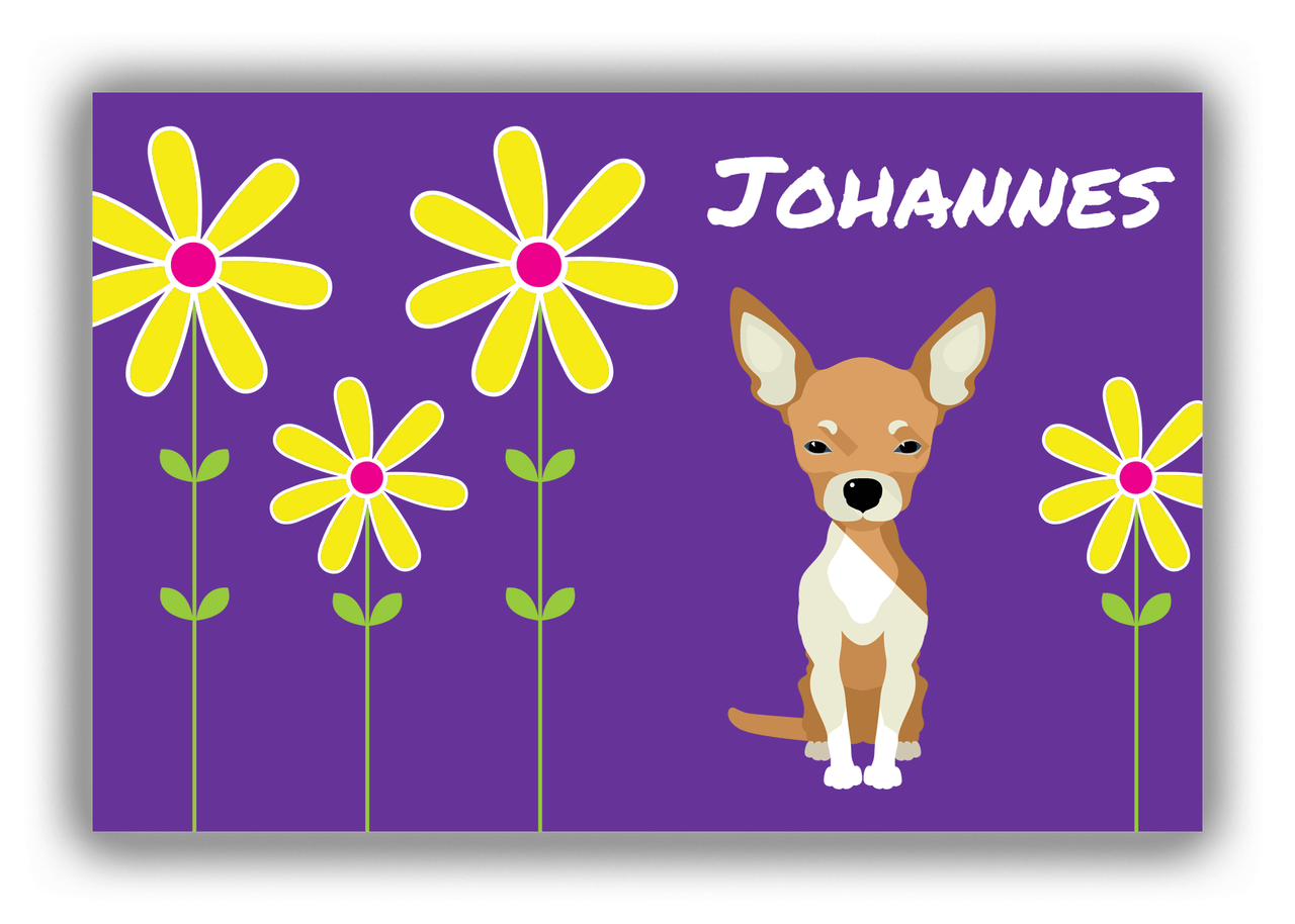 Personalized Dogs Canvas Wrap & Photo Print XXIV - Purple Background - Chihuahua - Front View