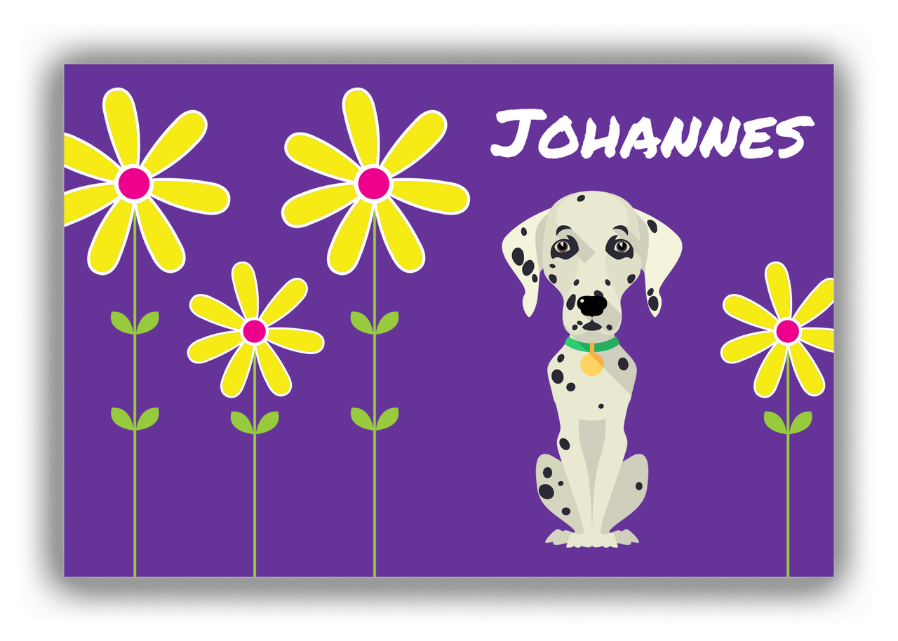 Personalized Dogs Canvas Wrap & Photo Print XXIV - Purple Background - Dalmatian - Front View