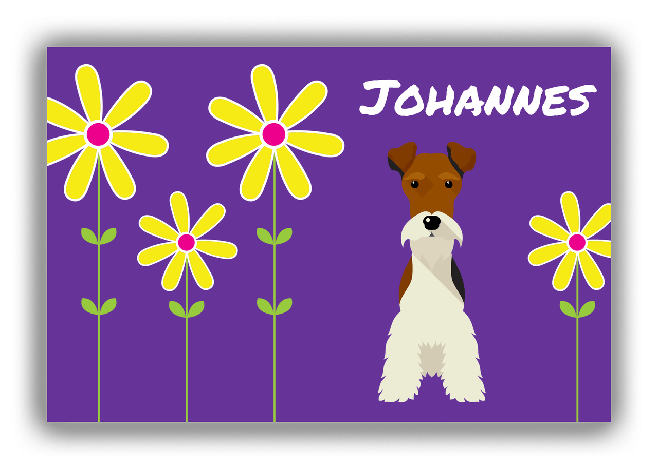 Personalized Dogs Canvas Wrap & Photo Print XXIV - Purple Background - Fox Terrier - Front View