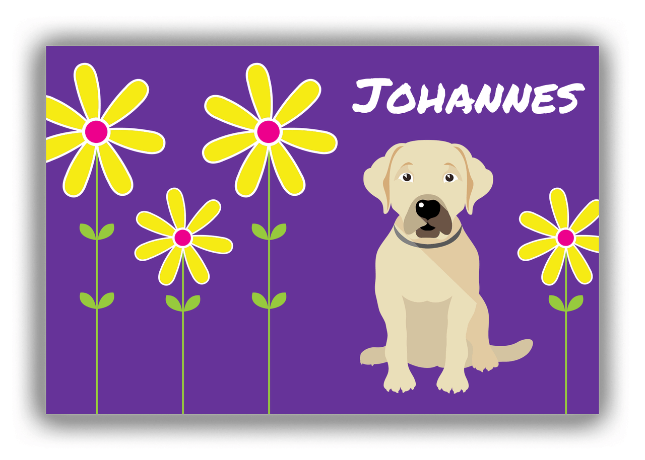 Personalized Dogs Canvas Wrap & Photo Print XXIV - Purple Background - Labrador Retriever - Front View