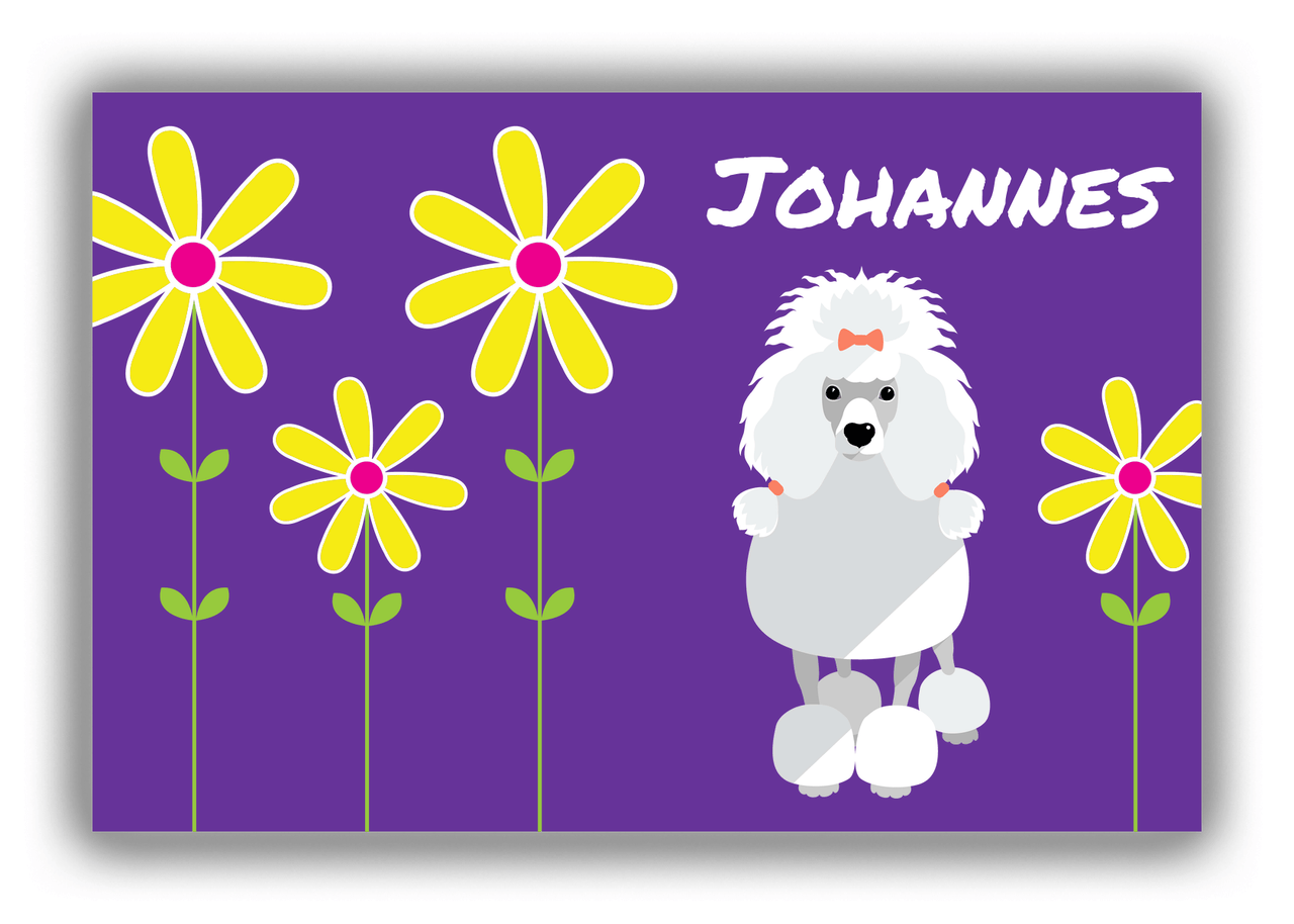 Personalized Dogs Canvas Wrap & Photo Print XXIV - Purple Background - Poodle - Front View