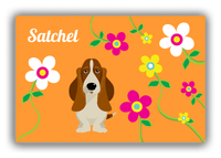 Thumbnail for Personalized Dogs Canvas Wrap & Photo Print XXV - Orange Background - Basset Hound - Front View
