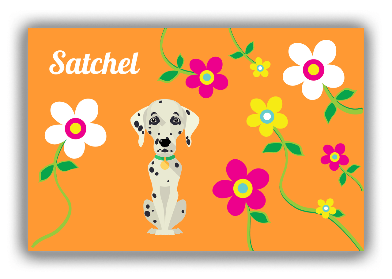 Personalized Dogs Canvas Wrap & Photo Print XXV - Orange Background - Dalmatian - Front View