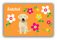 Thumbnail for Personalized Dogs Canvas Wrap & Photo Print XXV - Orange Background - Labrador Retriever - Front View