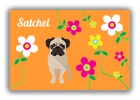 Thumbnail for Personalized Dogs Canvas Wrap & Photo Print XXV - Orange Background - Pug - Front View